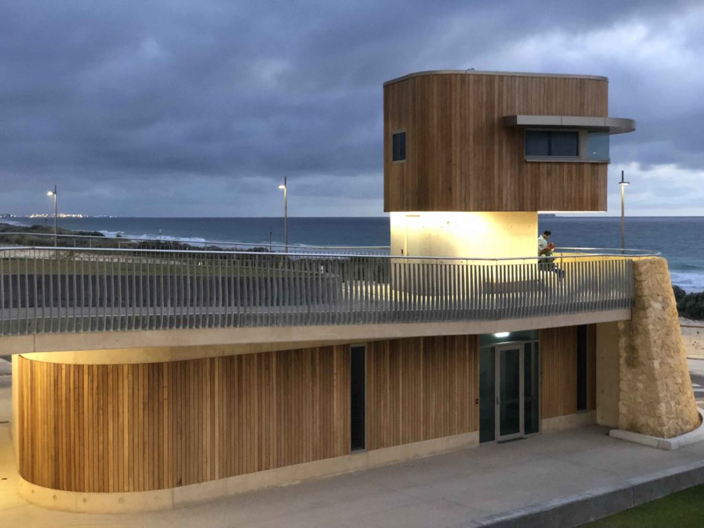 Scarborough Beach SLSC during the evening